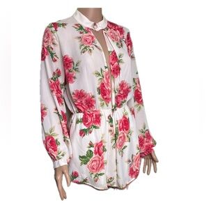 Audrey 3+1 Rose 🌹 Romper - White and Pink